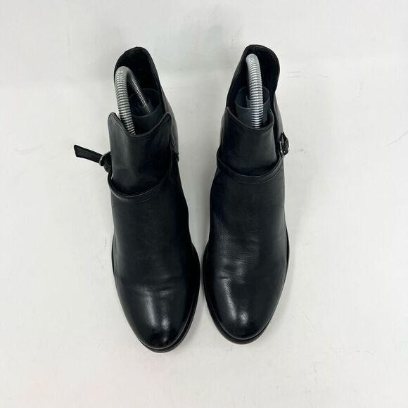 Sam Edelman Palmer Pointed Booties Women's 7 Black Leather Wrap Around Buckle - Picture 5 of 9